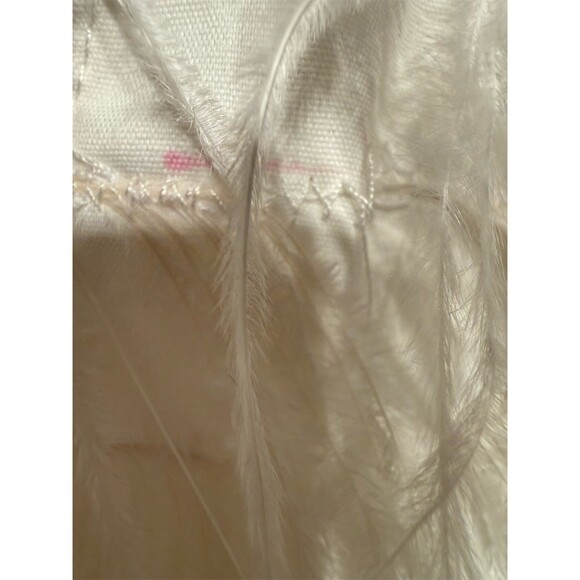 LAMARQUE Alena Mini Dress Womens Size M White V-Neck Sleeveless Feather - Picture 12 of 12